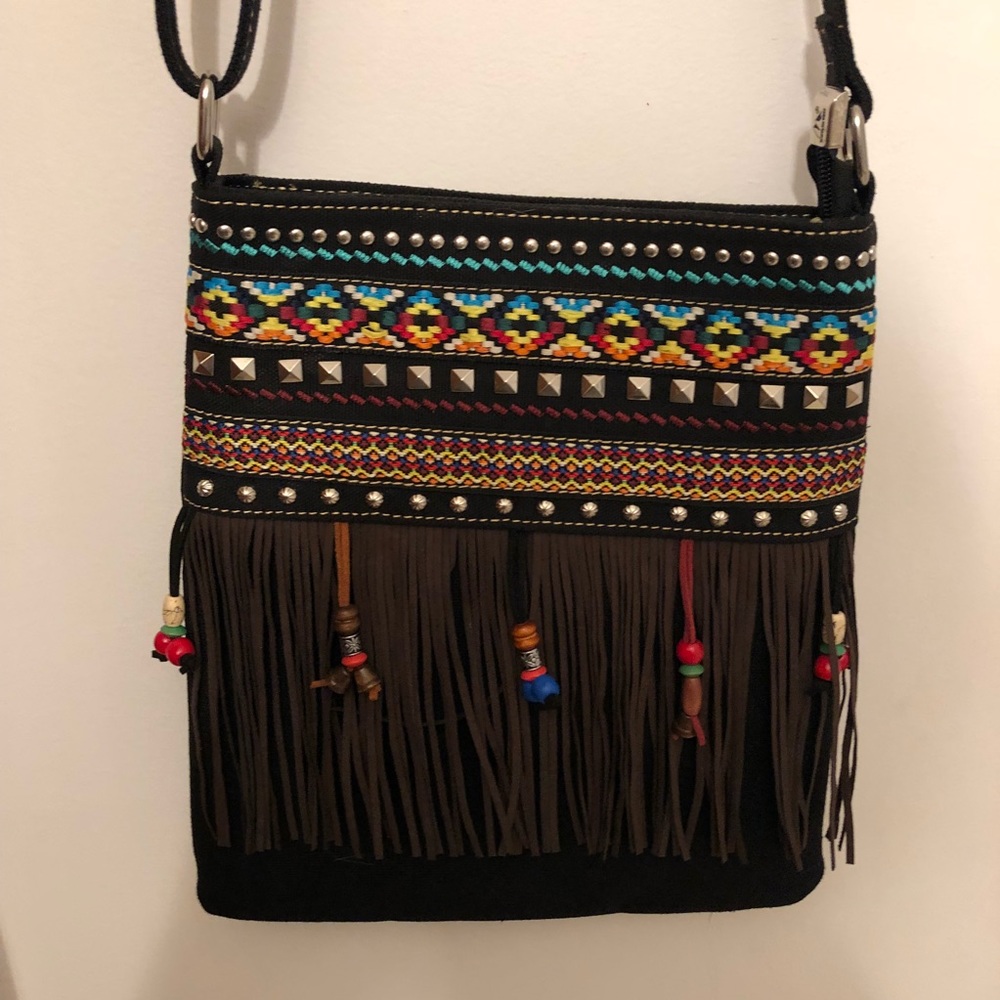 Montana West Crossbody Fringe Beaded Purse